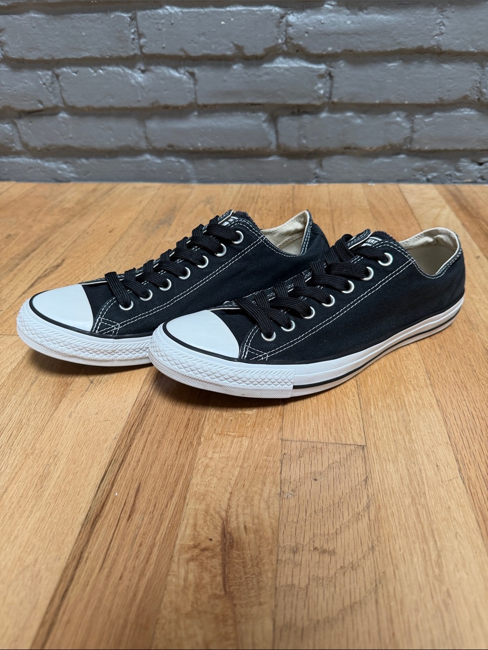 Converse Black Low-Top Canvas Sneakers with White Accents